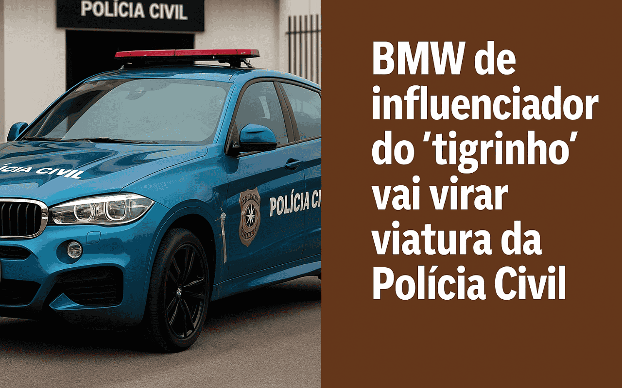 BMW de influenciador do “tigrinho” vai virar viatura da Polícia Civil