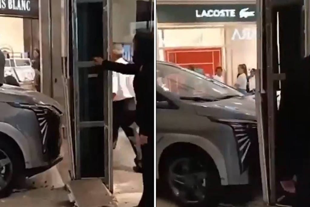 Criança dirige e bate carro de luxo dentro de shopping em SP, assista