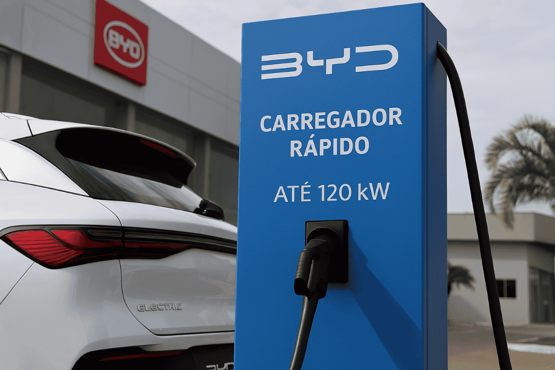 BYD instala carregadores rápidos para veículos elétricos em todo o Brasil