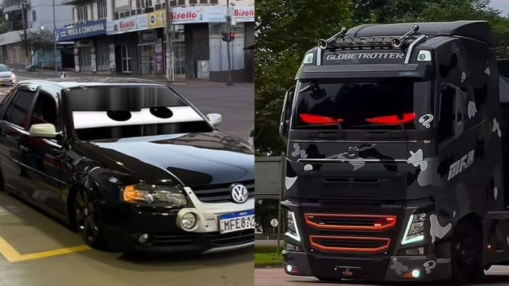 Decoração de carro com “olhos de LED” viraliza no Brasil, mas pode gerar multa e apreensão